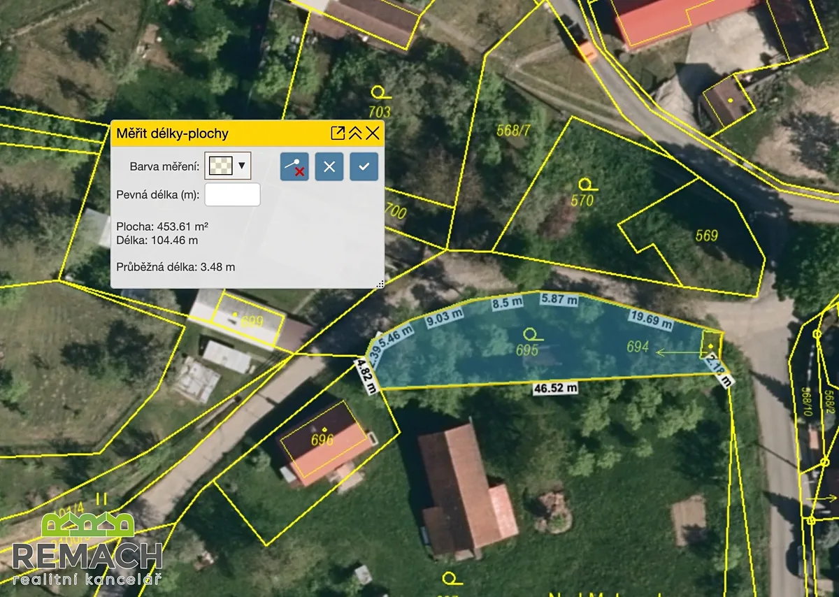 Prodej stavebního pozemku 445 m²